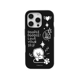 [S2B] KAKAO FRIENDS CHOONSIK Magnetic Door Wallet Card Case Compatible with iPhone – Dual Layer Protective Bumper Phone Case, Card Storage (2) - Made in Korea